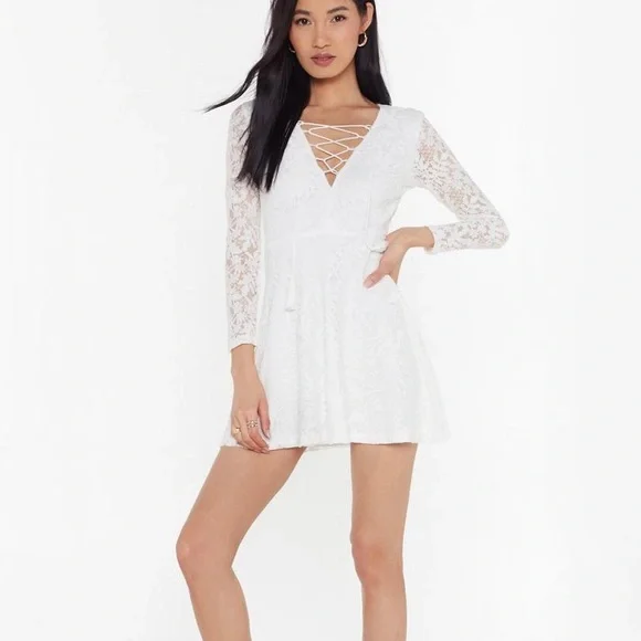 sheer lace cocktail dress Melia Sheer Lace Mini Dress – edikted main image 0